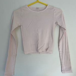 Baby pink long sleeve crop
